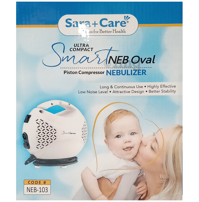 Sara+ Care NEB 103 Ultra Compact Smart Neb Oval Piston Compressor Nebulizer