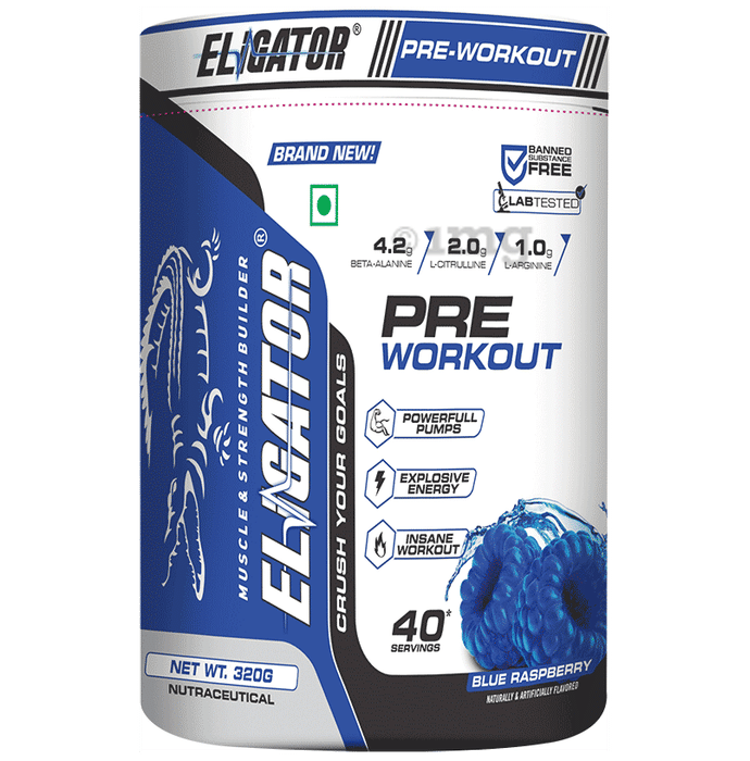 Eligator Pre Workout Powder Blue Raspberry