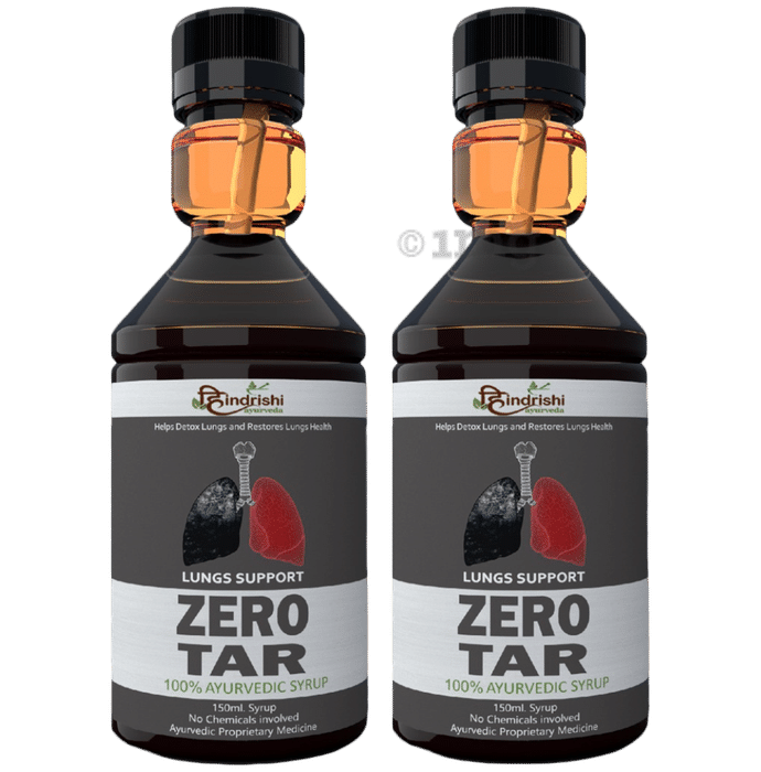 Hindrishi Ayurveda Zero Tar Syrup for Lungs Detox and Cleanse (150ml Each)
