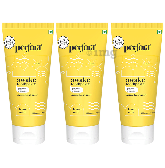 Perfora Awake Toothpaste Active Freshness (100gm Each) Lemon Mint