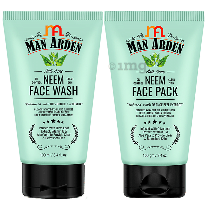 Man Arden Combo Pack of Neem Face Wash 100ml & Face Pack 100gm