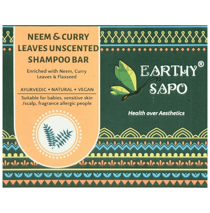 Earthy Sapo Neem & Curry Leaves Unscented Shampoo Bar Soap
