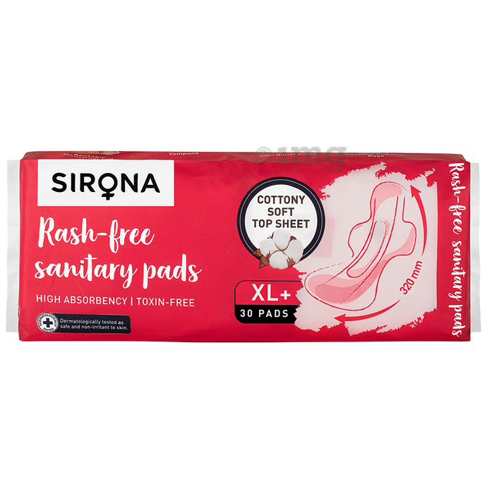 Sirona Cottony Top Sheet Soft Rash Free Sanitary Pads XL+