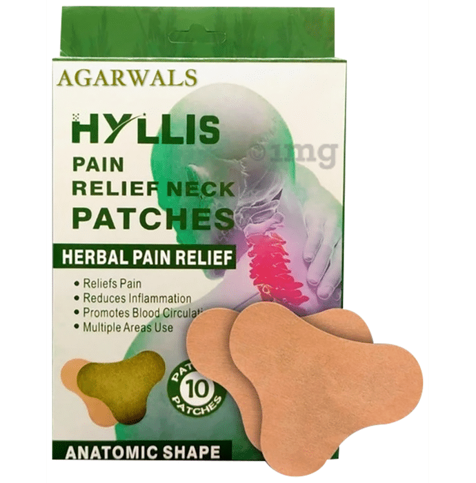 Agarwals Hyllis Herbal Neck Pain/Cervical Shoulder Reliever & Self Heating Patch (10 Each)