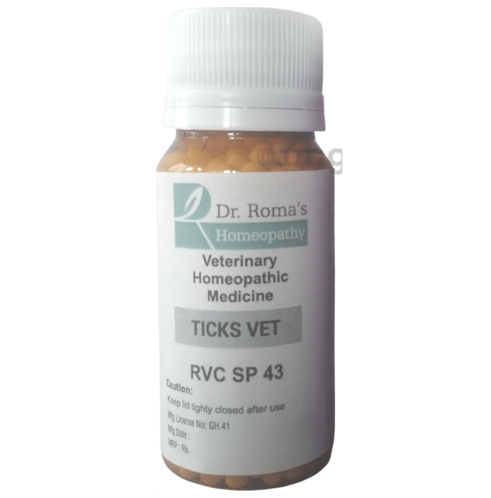 Dr. Romas Homeopathy RVC SP 43 Ticks Vet Globules