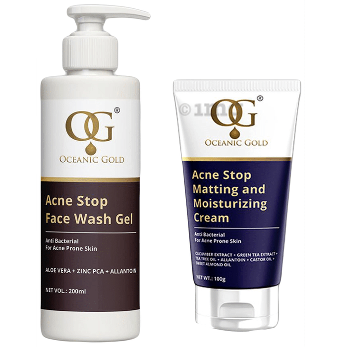 Oceanic Gold Combo Pack of Oceani Gold Acne Stop Face Cream(100gm) & FaceWash Gel(200ml)