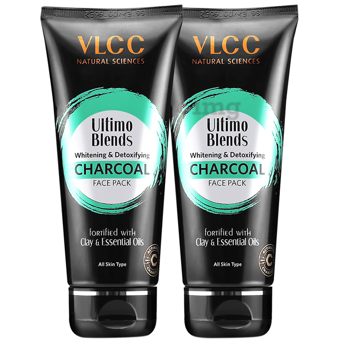 VLCC Wellscience Ultimo Blends Whitening & Detoxifying Face Pack (100ml Each) Charcoal