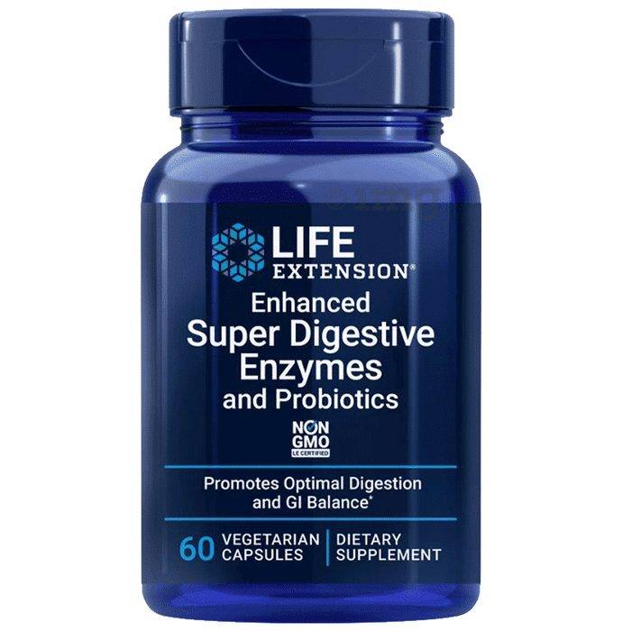 Life Extension Enhanced Super Digestive Enzymes & Probiotics | Vegetarian Capsule for Gut Health