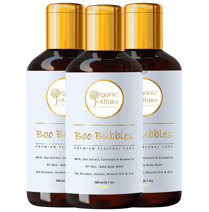 Organic Affaire Boo Bubbles Baby Body Wash (200ml Each) with Milk, Oat, Calendula & Blueberry
