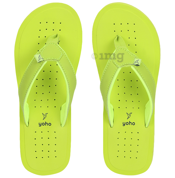 Yoho Lifestyle Ortho Soft comfortable and stylish flip flop Slipper for women Archflex Size 6 Lime Green