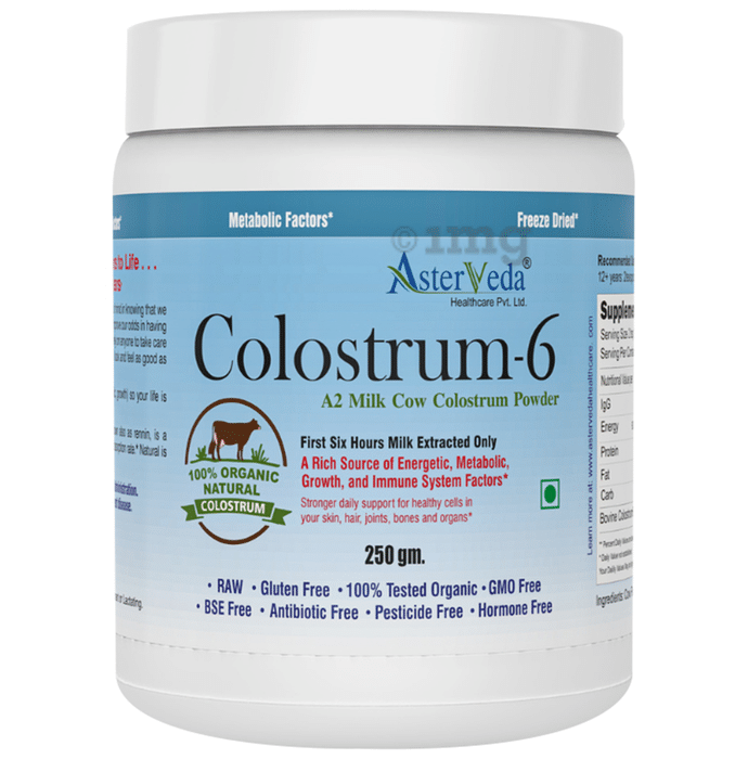 Asterveda Healthcare Organic Cow Colostrum for Energy, Immunity, Growth & Metabolism | Powder