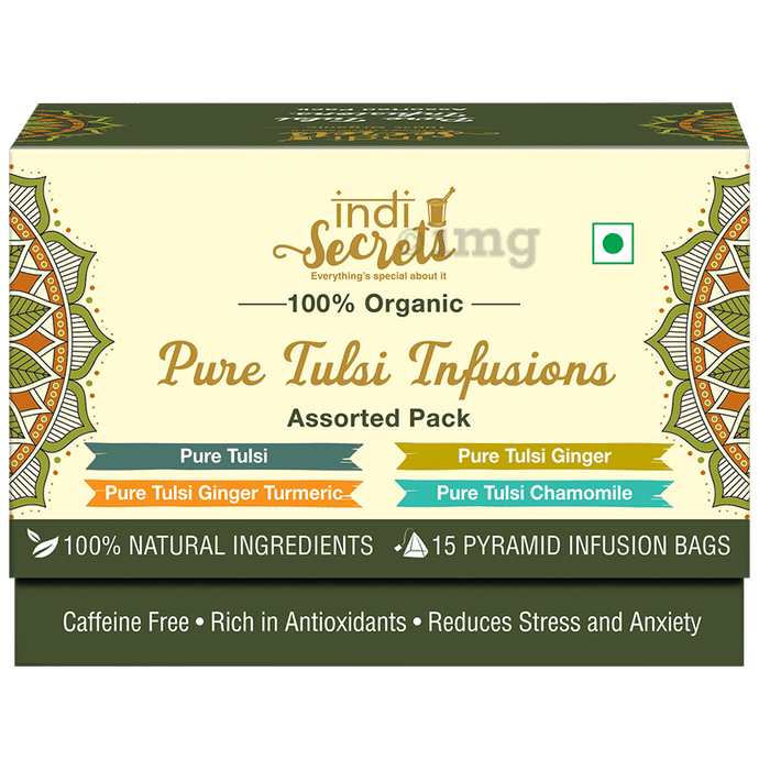 Indisecrets Pure Tulsi Infusions (25.5gm Each) Tea Bag Assorted