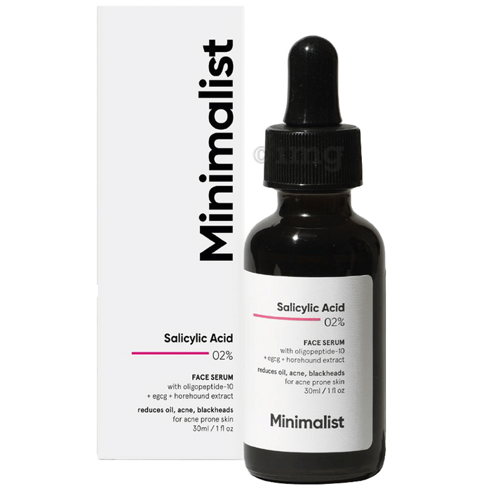 Minimalist Salicylic Acid 2% Face Serum | Reduces Oil, Acne & Blackheads | For Acne-Prone Skin