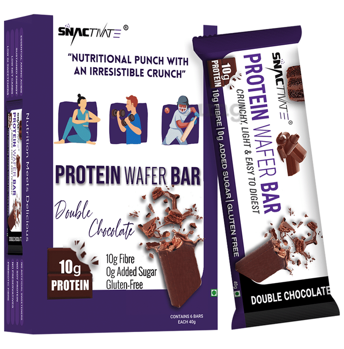 Snactivate Protein Wafer Bar (40gm Each) Double Chocolate