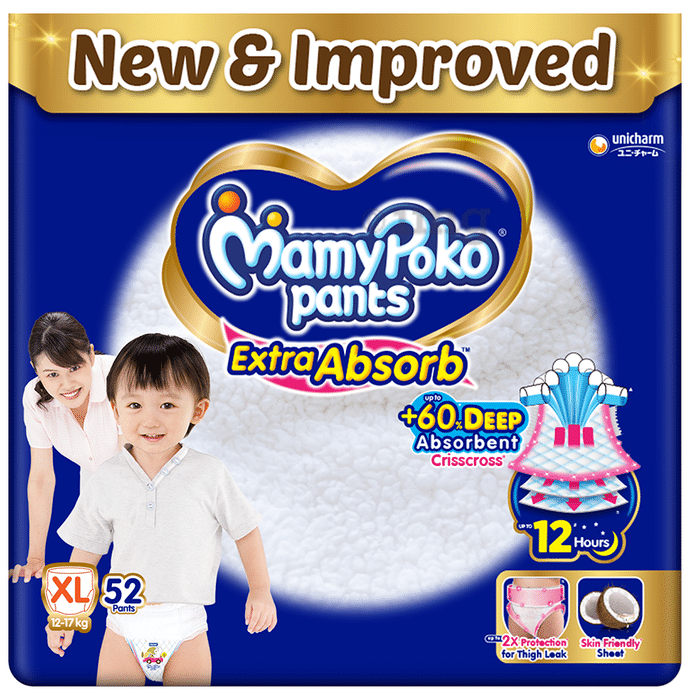 MamyPoko Pants Extra Absorb Upto 60% Absorbent Crisscross Extra Large