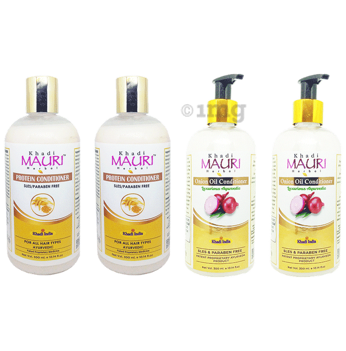 Khadi Mauri Herbal Combo Pack of Protein & Onion Oil Conditioner  (300ml Each)