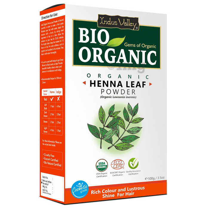 Indus Valley Bio Organic Henna Leaf Powder Regular