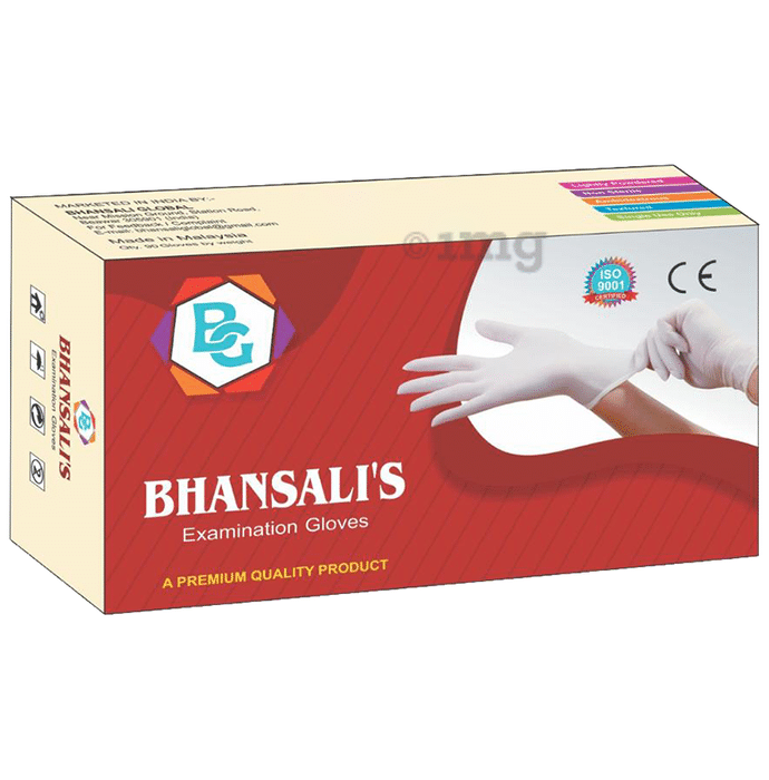 Bhansali Disposable Latex Examination Hand Glove Medium