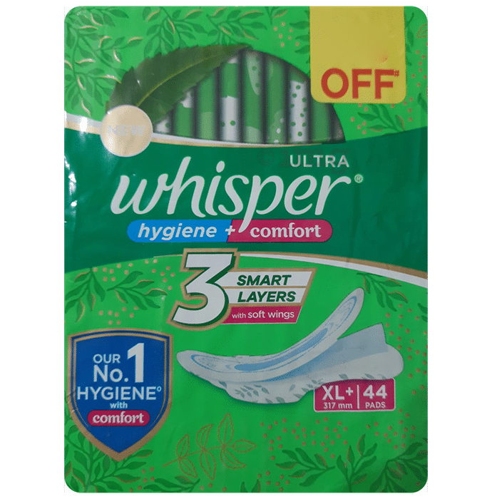 Whisper Ultra Clean Hygiene Comfort Sanitary Pads | Size XL+
