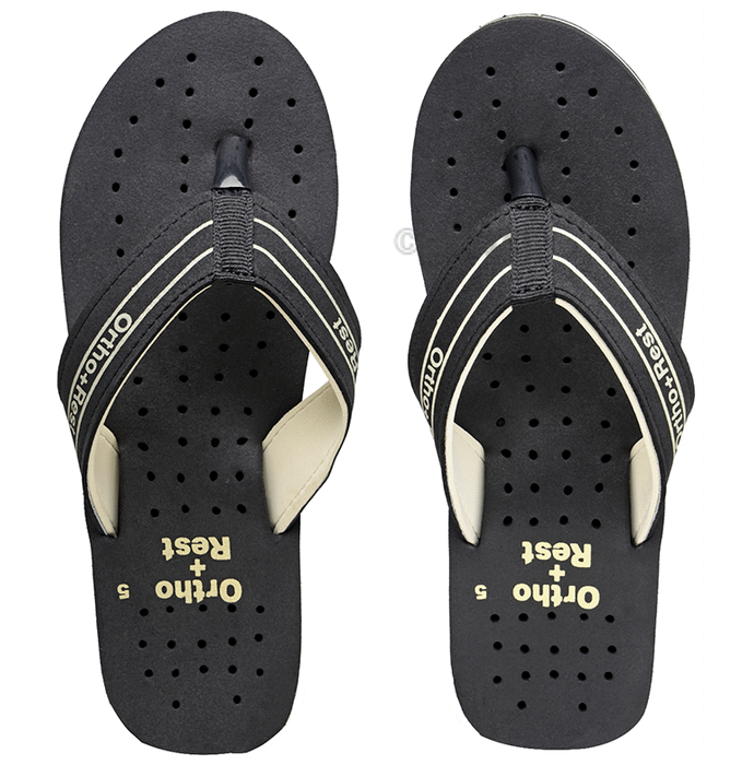 Ortho + Rest L331 Extra Soft Flip Flop Orthopedic Slippers for Women & Girls Black 8