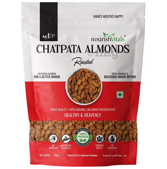 NourishVitals Chatpata Rosted Almonds Dry Fruits (200gm Each)