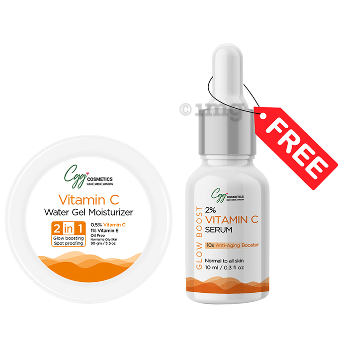 CGG Cosmetics Vitamin C Water Gel Moisturizer 90gm & 10ml Sample of 2% Vitamin C Serum Free