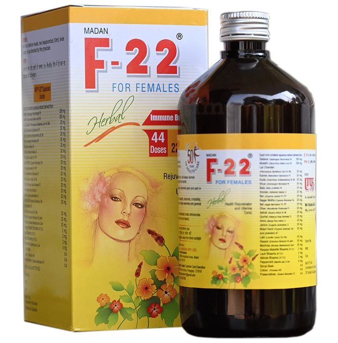 Madan F-22 Syrup with 40 F-22 Capsules| Health Rejuvenator & Uterine Tonic for Female