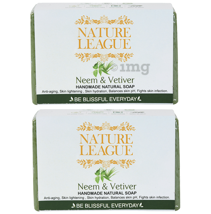 Nature League Neem & Vetiver Handmade Natural Soap (100gm Each)