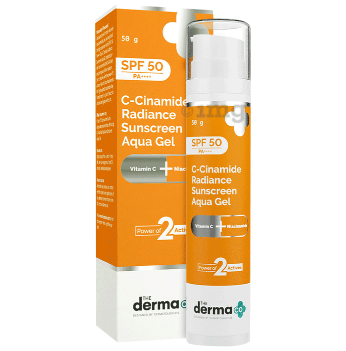 The Derma Co C-Cinamide Radiance Sunscreen Aqua Gel SPF 50 PA++++