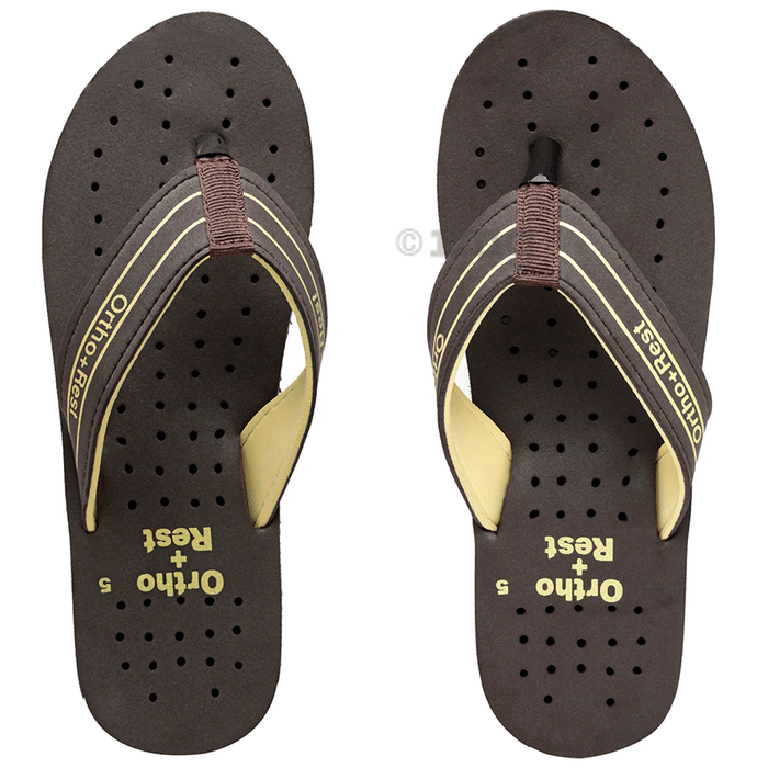 Ortho + Rest L331 Extra Soft Flip Flop Orthopedic Slippers for Women & Girls Brown 9