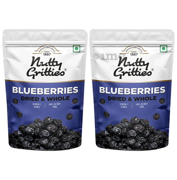 Nutty Gritties Blueberries Dried and Whole (150gm Each)
