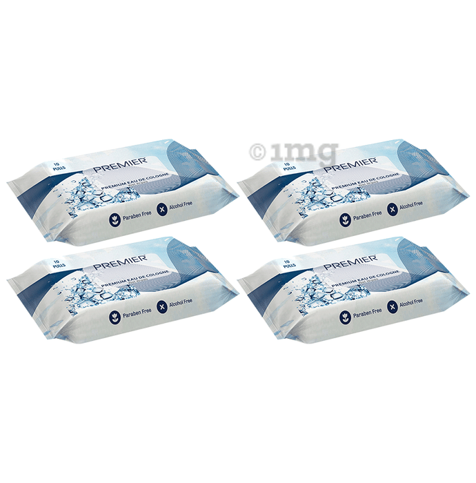 Premier Tissues Premium Eau De Cologne Wet Wipes (10 Each)