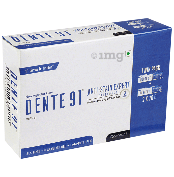 Dente 91 Anti-Stain Expert Cool Mint Toothpaste (70gm Each)
