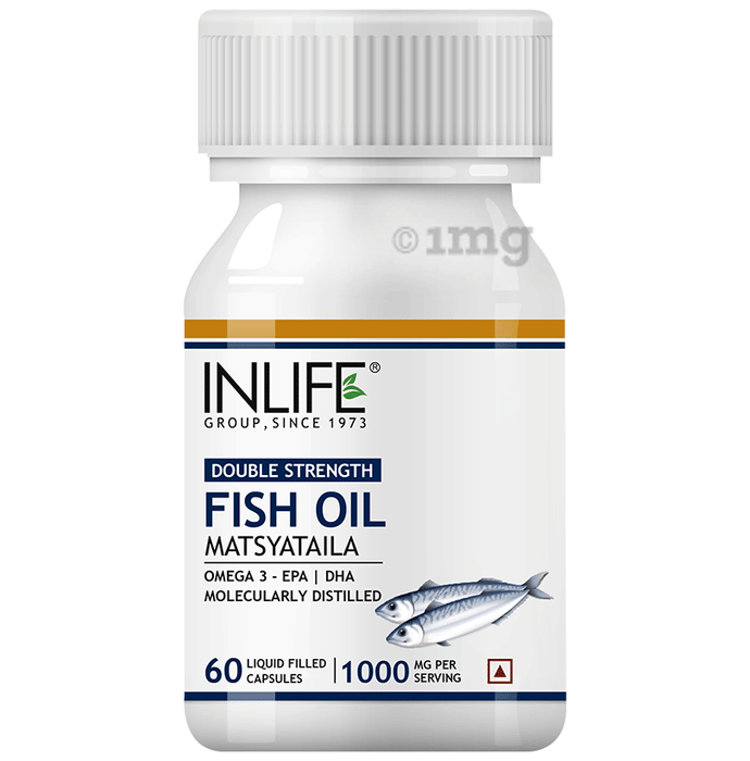 Inlife Fish Oil ( Matysyataila) Omega-3 1000mg | With EPA & DHA for Heart Health | Capsule