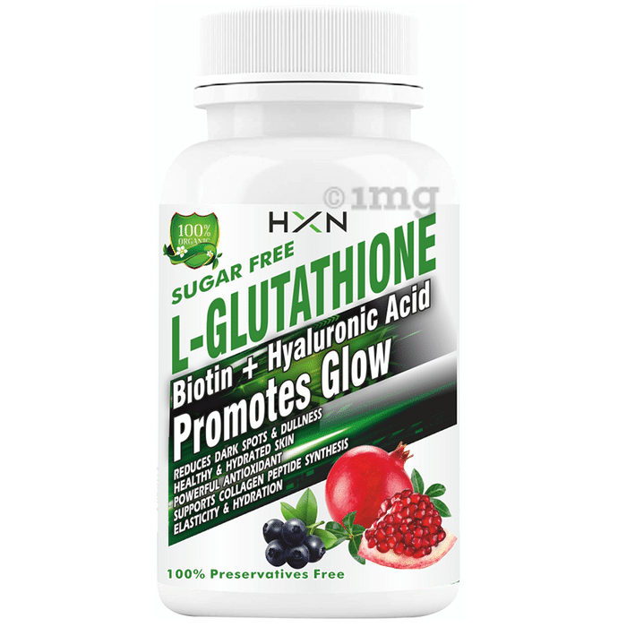 HXN L-Glutathione | With Biotin & Hyaluronic Acid for Skin Health | Sugar Free Tablet