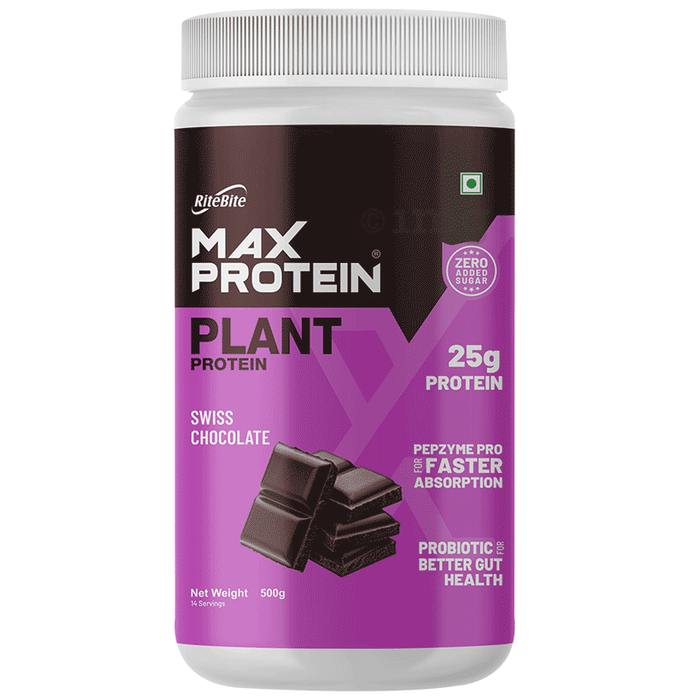 Ritebite Max Protein Plant Powder Swiss Chocolate