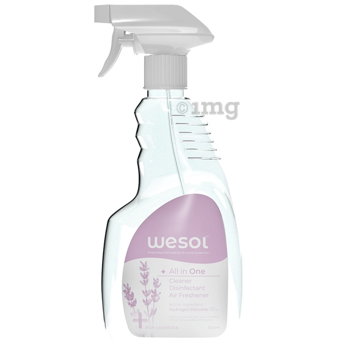 Wesol Food Grade Hydrogen Peroxide 1% All in One Multi Surface Cleaner Liquid, Disinfectant and Air Freshener Spray Rich Lavender