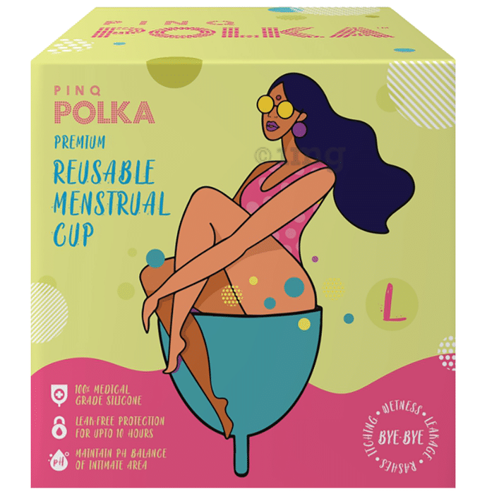 PINQ Polka Premium Reusable Menstrual Cup Large