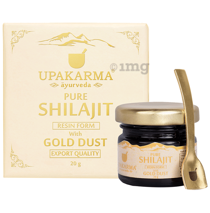 Upakarma Ayurveda Pure Shilajit Resin Form with Gold Dust