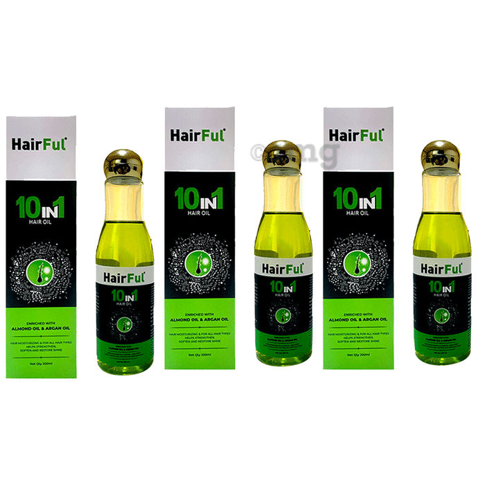 HairFul 10 IN 1 Hair Oil Enriched with Almond Oil & Argan Oil (200ml Each)