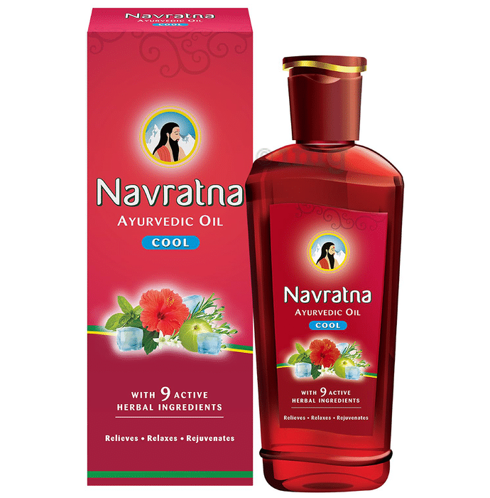 Navratna Cool Ayurvedic Oil | Relieves, Relaxes & Rejuvenates the Body, Mind & Scalp