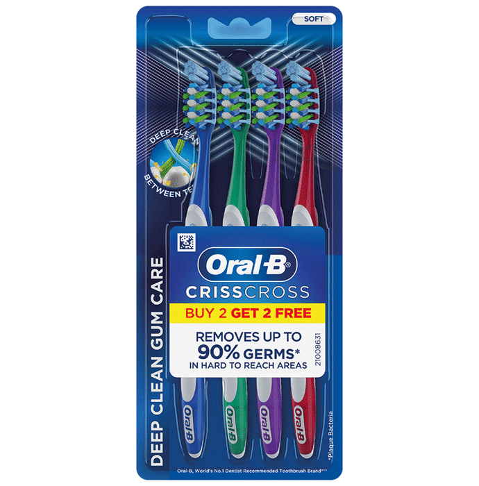 Oral-B Criss Cross Soft Toothbrush Buy 2 Get 2 Free