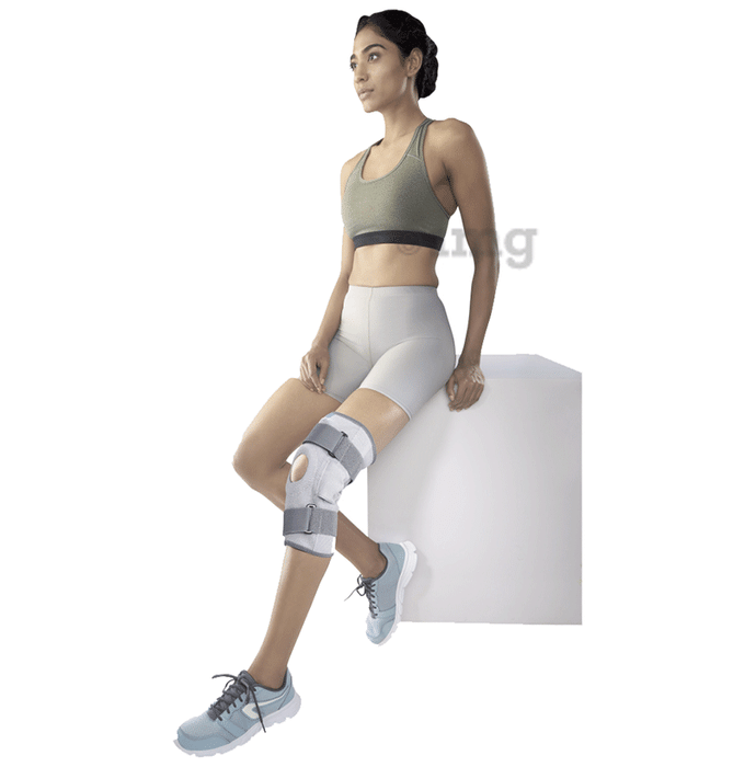 Vissco Elastic Hinged Knee Brace With Open Patella 0718 Grey Small