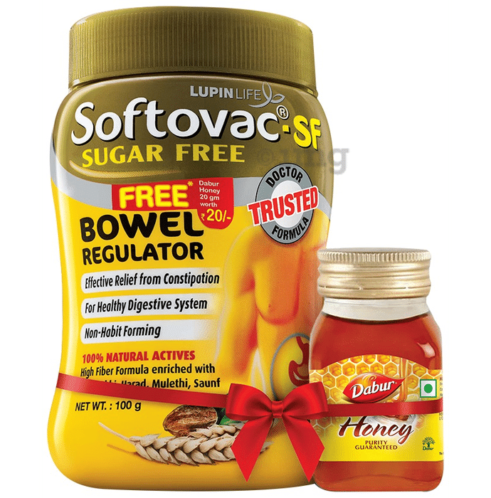 Softovac Softovac-SF Bowel Regulator Powder | Eases Constipation with 20gm Dabur Honey Free