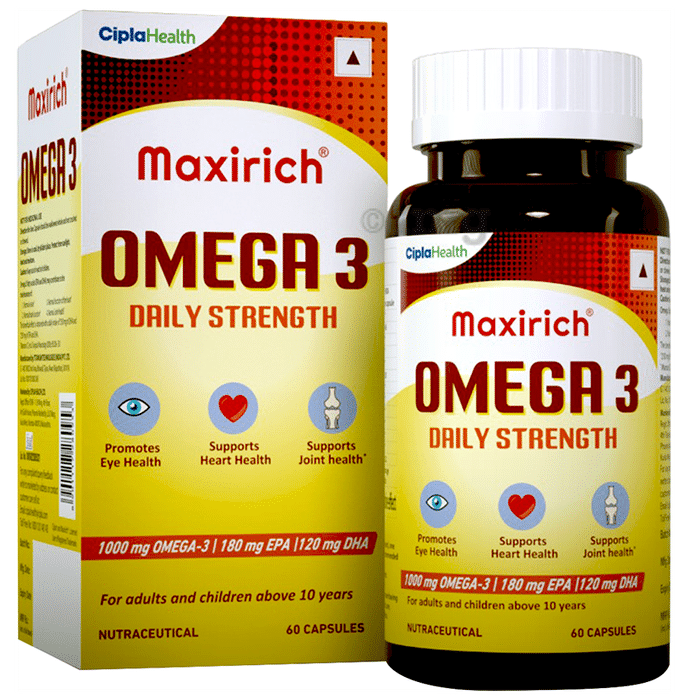 Maxrich Omega 3 Super Strength EPA 500mg | DHA 350mg Capsule