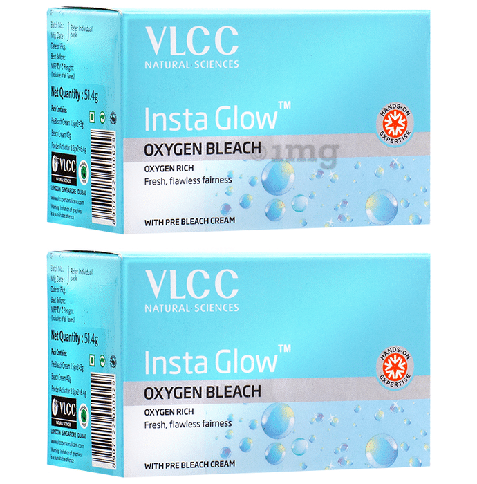 VLCC Insta Glow Oxygen Bleach  (51gm Each)