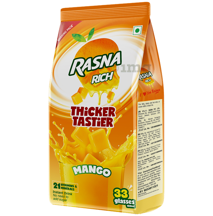 Rasna Insta with Glucose & Minerals | Flavour Instant Mango