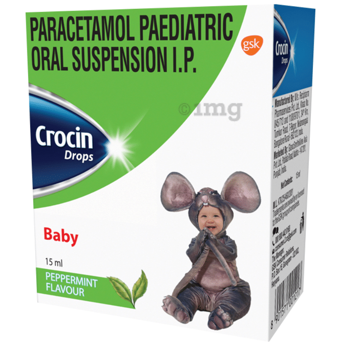 Crocin Baby Paracetamol Paediatric Drops | Flavour Peppermint