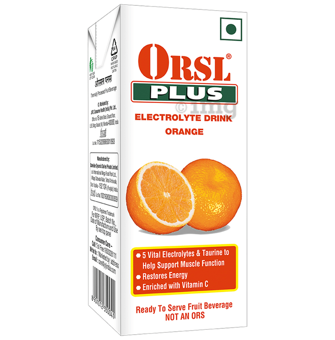 ORSL Plus with Vitamin C, Taurine & Electrolytes | For Energy & Muscle Function | Flavour Orange