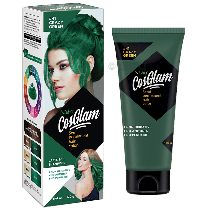 Nisha Cosglam Semi Permanent Hair Color Crazy Green